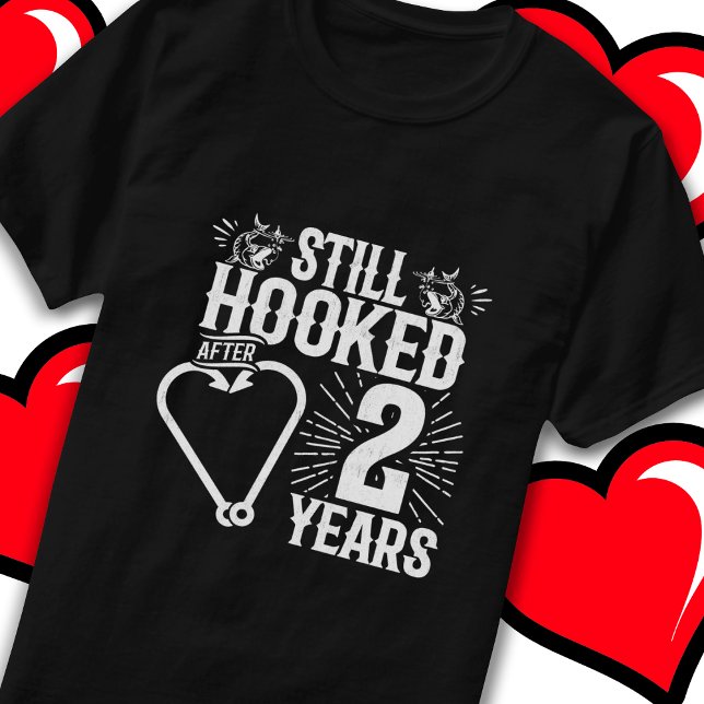 Married 2 Years Fishing Funny 2nd Anniversary T-Shirt (Creator Uploaded)