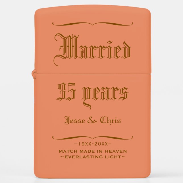 Married 35 Years Traditional Zippo Lighter (Front)