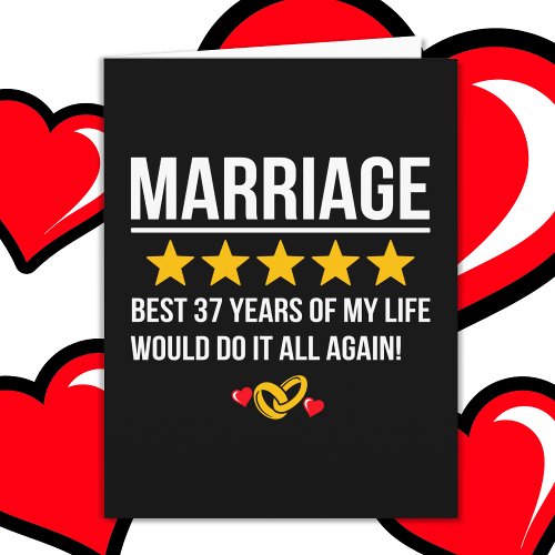 Married 37 Years Cute 37th Wedding Anniversary Card