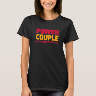 Married 3 Years Power Couple 3rd Anniversary Husba T-Shirt