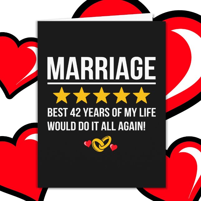 Married 42 Years Cute 42nd Wedding Anniversary Card (Creator Uploaded)