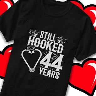 Married 44 Years Fishing Funny 44th Anniversary T-Shirt