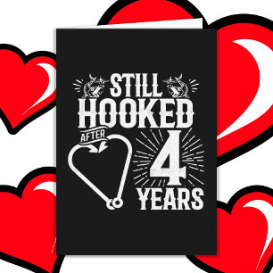 Married 4 Years Fishing Funny 4th Anniversary Card