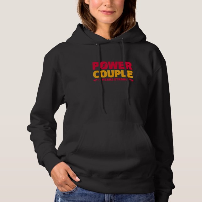 Married 4 Years Power Couple 4th Anniversary Husba Hoodie (Front)