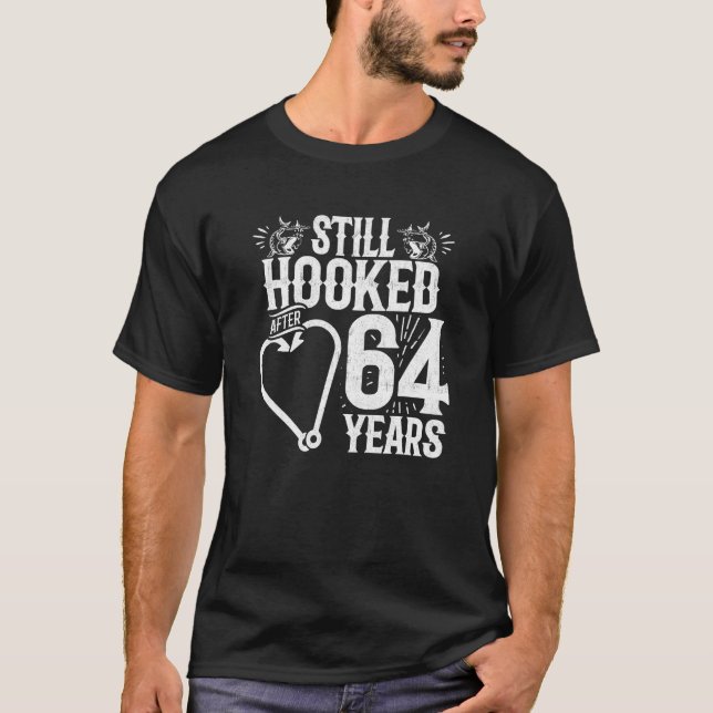 Married 64 Years - Fishing Couple - 64th Wedding A T-Shirt (Front)