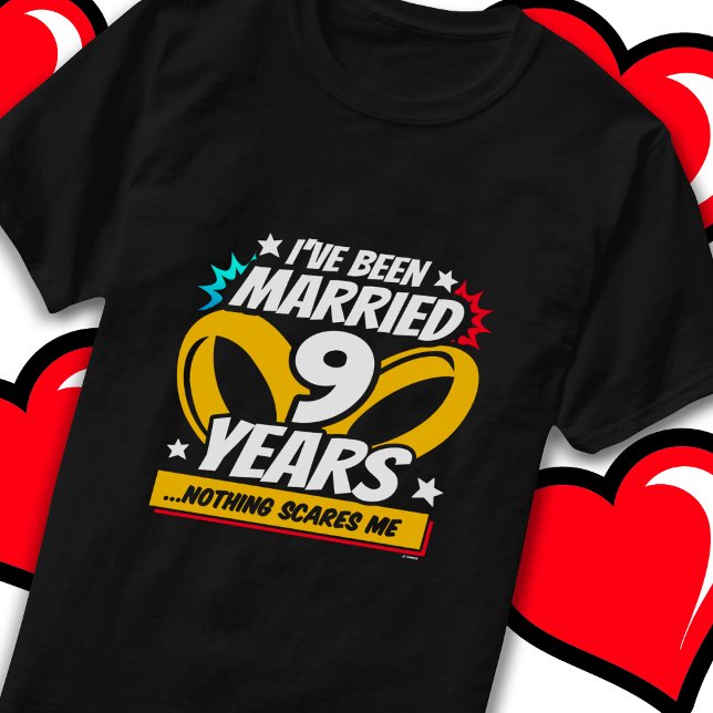 Married 9 Years Funny 9th Wedding Anniversary T-Shirt (Creator Uploaded)