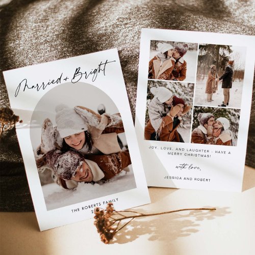 Married and Bright Arch Photo Holiday Card
