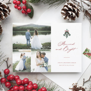 Married and Bright Christmas Multi-Photo Holiday Card