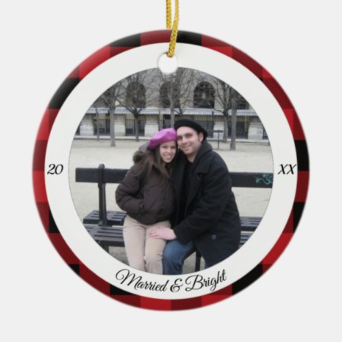 Married and Bright Christmas Ornament