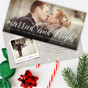 Married And Bright Holiday Wedding Announcement