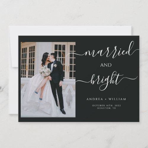 Married and Bright Mistletoe Photo Holiday Card