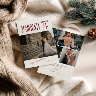 Married and Bright Newlywed Christmas Card