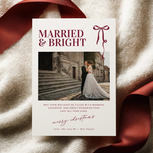 Married and Bright Newlywed Christmas Card (Creator Uploaded)