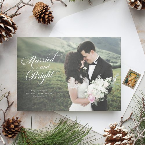 Married and Bright Newlywed Christmas Card