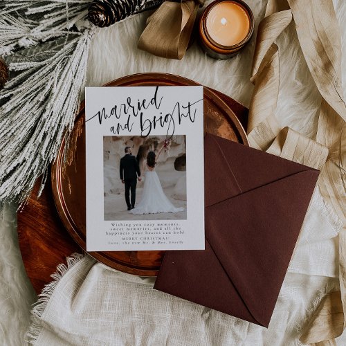 Married And Bright Newlywed Christmas Card