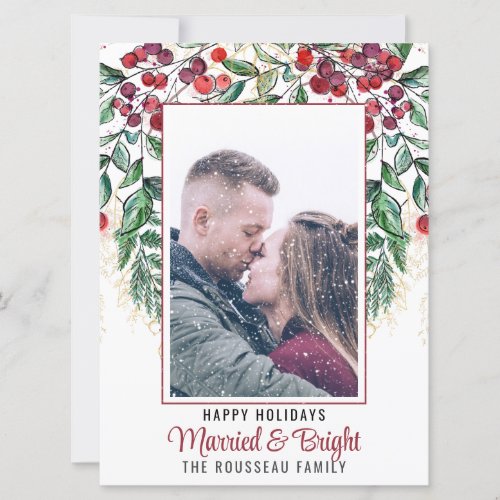 Married And Bright newlyweds Photo Holiday