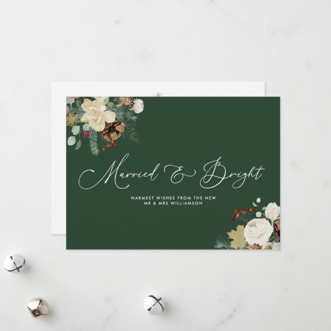 married and bright newlyweds wedding announcement (Front/Back In Situ)
