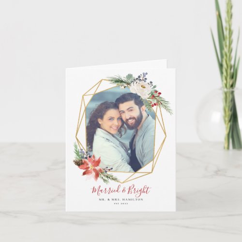 Married and Bright Photo Christmas Folded Card