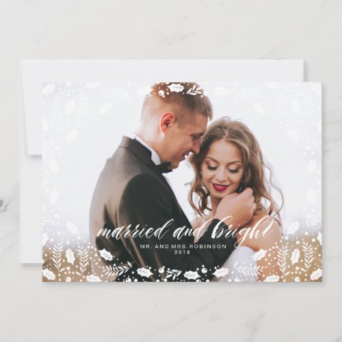 MARRIED AND BRIGHT photo holiday card