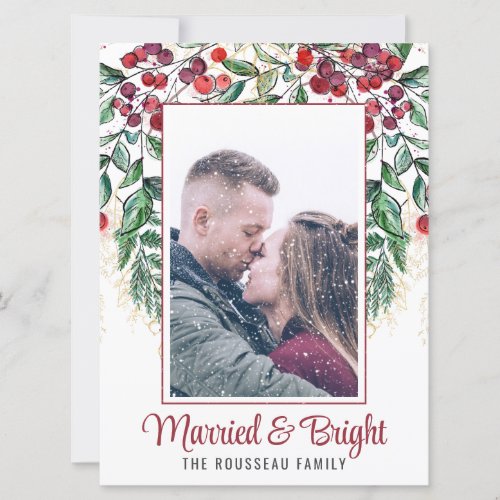 Married And Bright Script Photo Holiday