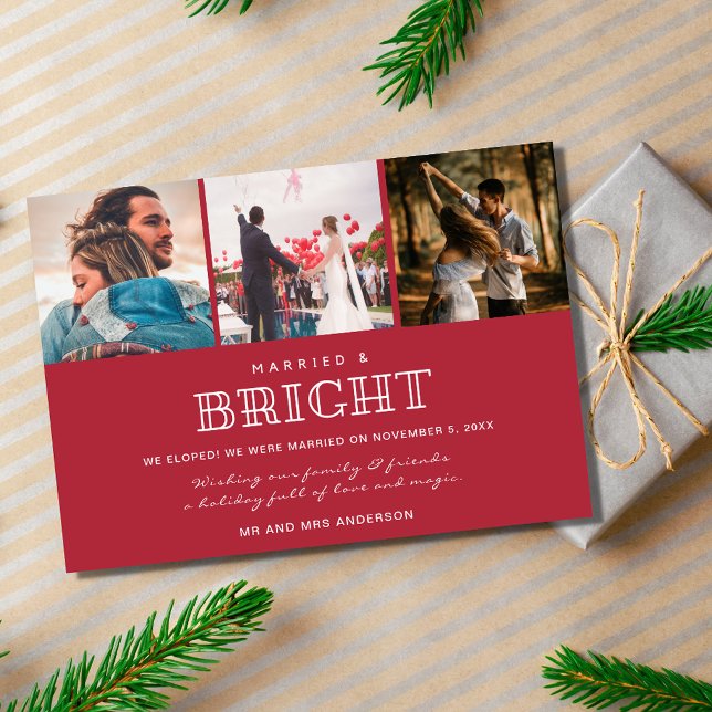 Married and Bright We Eloped Christmas Card (Married and Bright We Eloped Christmas Card)