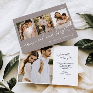 Married And Bright Wedding Holiday Card