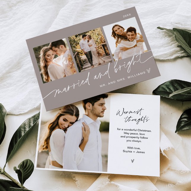 Married And Bright Wedding Holiday Card (Creator Uploaded)