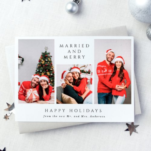 Married and Merry  3_Photo First Christmas  Holiday Card