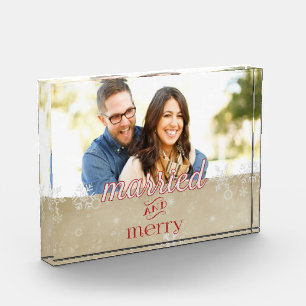 Married and Merry at Christmas Photo Block