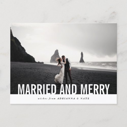 Married And Merry  Bold Modern Holiday Photo