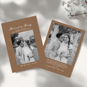 Married and Merry Bow Photo Christmas Newlyweds Holiday Card