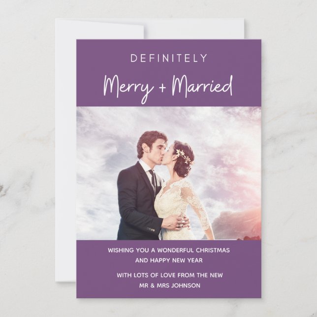 Married and Merry Christmas Holiday Newlywed Photo (Front)