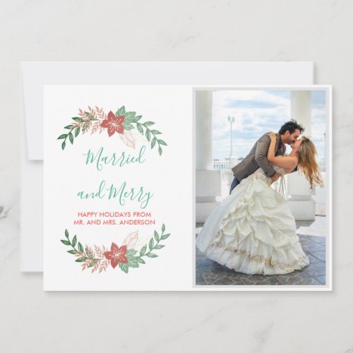 Married And Merry Flat Holiday Photo Card