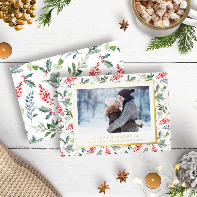 Married and Merry Foil Holiday Card (Creator Uploaded)