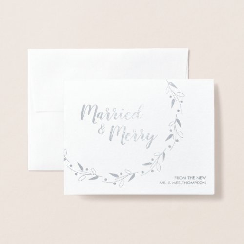 Married and Merry From the New Mr  Mrs Newlywed Foil Card