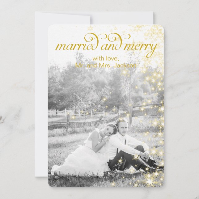 MARRIED and MERRY Holiday Flat Card (Front)