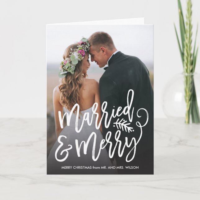 Married and Merry Holiday Photo (Front)