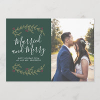 Married and Merry Holiday Photo Card