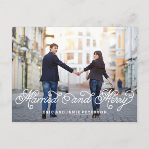Married and Merry Holiday Photo Card Postcard
