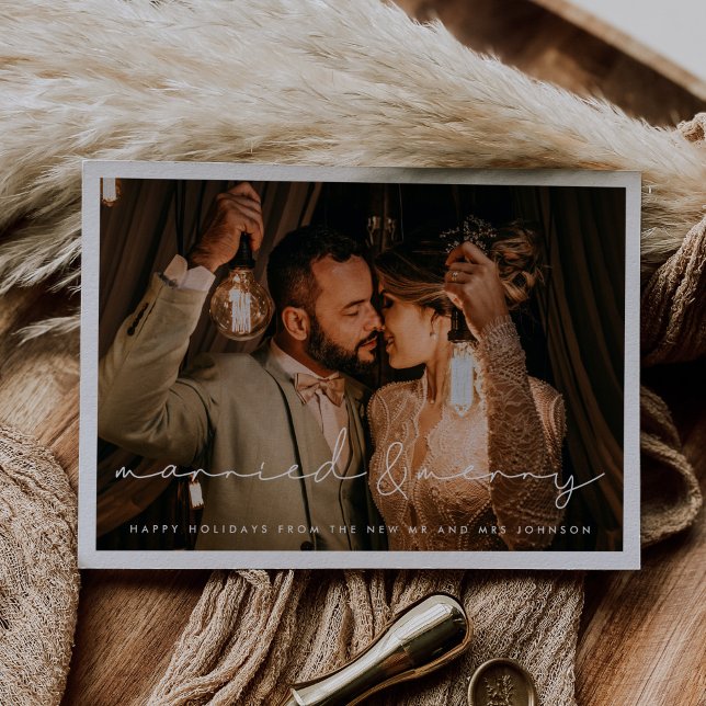 Married and Merry Minimalist Christmas card (Creator Uploaded)