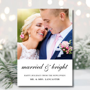 Married and Merry Newlywed 2 Photo Holiday Card