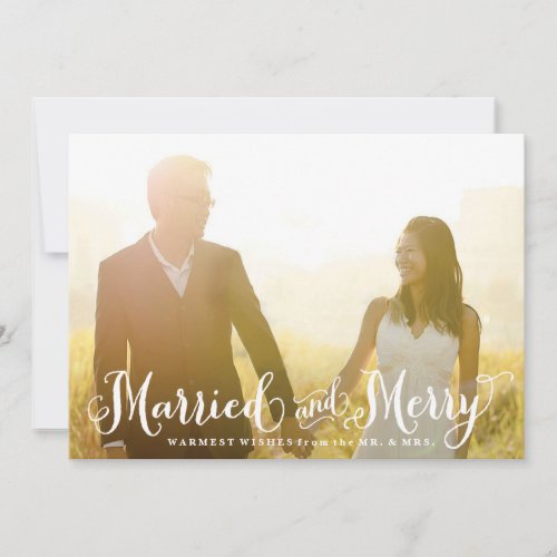 Married and Merry Newlywed Christmas Card