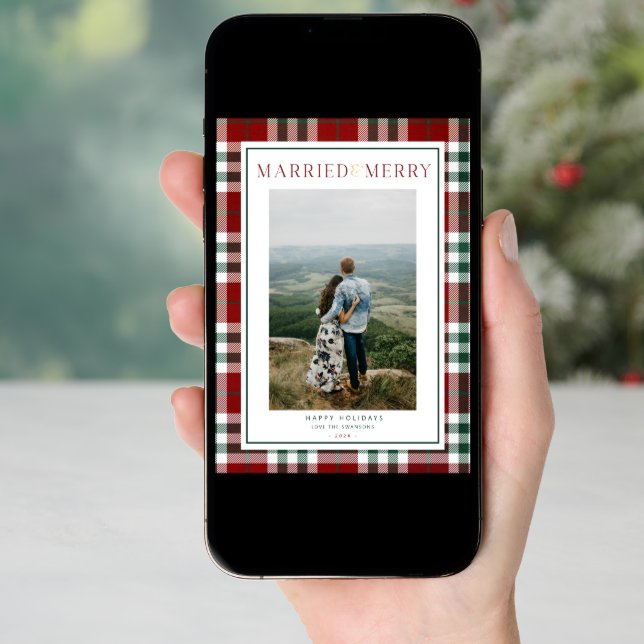 Married and Merry Newlywed Christmas Card (Front Digital)