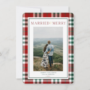 Married and Merry Newlywed Christmas Card