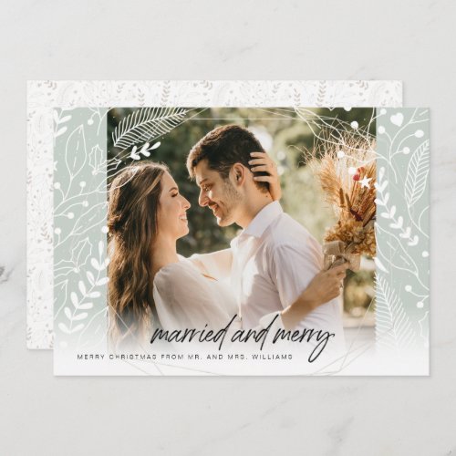 Married and Merry Newlywed Holiday Card