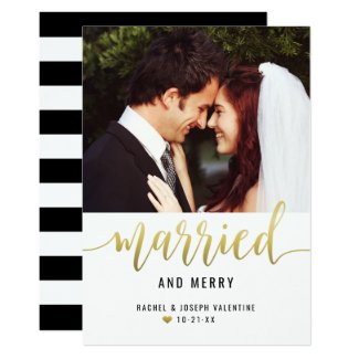 Married and Merry | Newlywed Holiday Photo Card