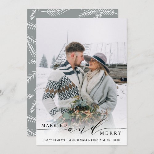 Married and Merry Newlywed Holiday Photo Card