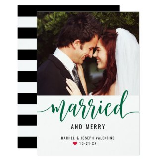 Married and Merry | Newlywed Holiday Photo Card