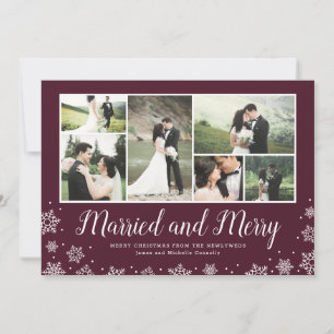 Married and Merry Newlywed Multi Photo Holiday Card