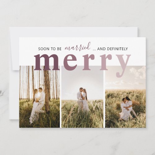 Married and Merry Newlywed Photo Holiday Card